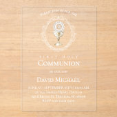 catholic first communion Eucharist Acryl Uitnodigingen (Voorkant)