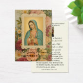 Catholic Funeral Blessed Mary Floral Visitekaartje (Bureau)