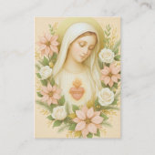 Catholic Funeral Blessed Mary Poinsettias Visitekaartje (Voorkant)
