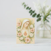 Catholic Funeral Blessed Mary Poinsettias Visitekaartje (Staand voorkant)