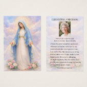 Catholic Funeral Mary Memorial Prayer Holy Card Visitekaartje (Voorkant /achterkant)