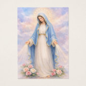 Catholic Funeral Mary Memorial Prayer Holy Card Visitekaartje (Voorkant)