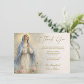 Catholic Funeral Memorial Blessed Virgin Mary Bedankkaart (Staand voorkant)
