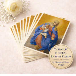 Catholic Funeral Memorial Mary Rosary Visitekaartje