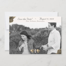 Catholic Grace Flat Save the Date Kaart