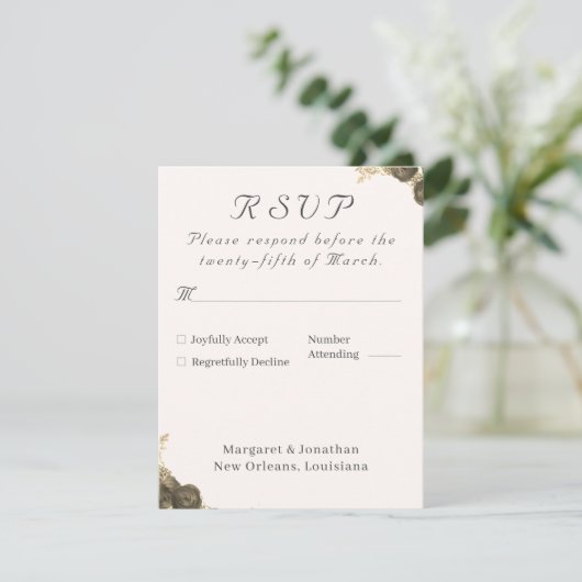 Catholic Grace Wedding RSVP Kaartje (Staand voorkant)