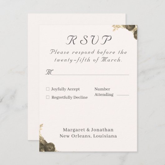 Catholic Grace Wedding RSVP Kaartje (Voorkant / Achterkant)