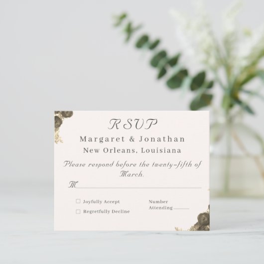 Catholic Grace Wedding RSVP Kaartje (Staand voorkant)