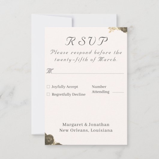 Catholic Grace Wedding RSVP Kaartje (Voorkant)