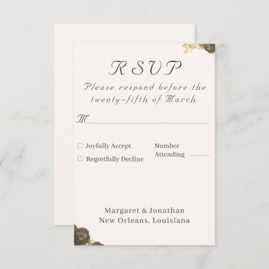 Catholic Grace Wedding RSVP Kaartje (Voorkant / Achterkant)