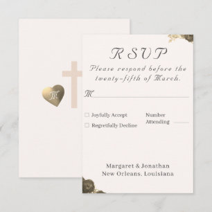 Catholic Grace Wedding RSVP Kaartje