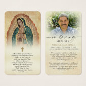 Catholic Guadalupe Memorial Prayer Cards Visitekaartje (Voorkant /achterkant)