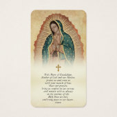 Catholic Guadalupe Memorial Prayer Cards Visitekaartje (Voorkant)