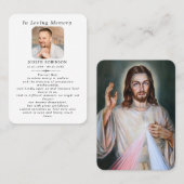 Catholic Jesus Divine Mercy Funeral Prayer Card Visitekaartje (Voorkant / Achterkant)