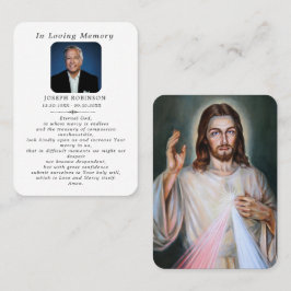 Catholic Jesus Divine Mercy Funeral Prayer Card Visitekaartje
