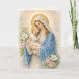 Catholic Mary and Jesus Religious Birthday Card Kaart