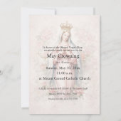 Catholic May Crowning Invitation Blessed Mary Kaart (Achterkant)