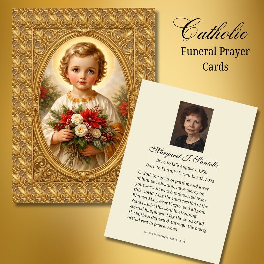 Catholic Memorial Prayer Christmas Jesus  Visitekaartje