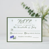 Catholic Misty Blue en Green Response Kaart (Staand voorkant)