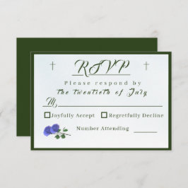 Catholic Misty Blue en Green Response Kaart