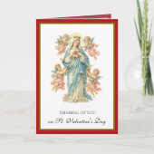 Catholic Mother Mary Angels with Roses Feestdagen Kaart (Voorkant)