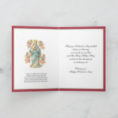 Catholic Mother Mary Angels with Roses Feestdagen Kaart (Binnen)