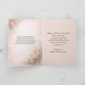 Catholic Mother Mary Pink Roses Valentine Feestdagen Kaart (Binnen)