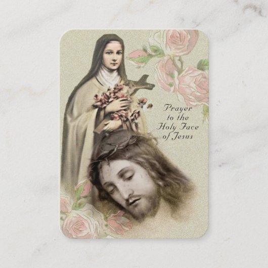 Catholic Prayer Holy Face St. Therese Religious Visitekaartje (Voorkant)