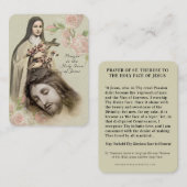 Catholic Prayer Holy Face St. Therese Religious Visitekaartje (Voorkant / Achterkant)