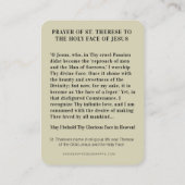 Catholic Prayer Holy Face St. Therese Religious Visitekaartje (Achterkant)