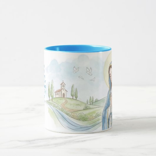 Catholic Prayer Mug, Marian Mug Mok (Midden)