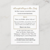 CATHOLIC PRAYER TO JESUS THROUGH MARY PLAATSKAARTJE (Achterkant)