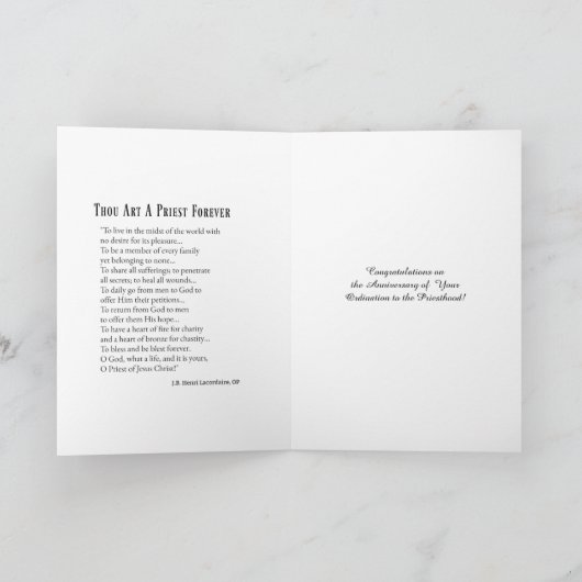 Catholic Priest Anniversary Ordination Crucifix Kaart (Binnen)