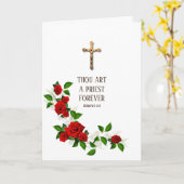 Catholic Priest Anniversary Ordination Crucifix Kaart (Gele Bloem)