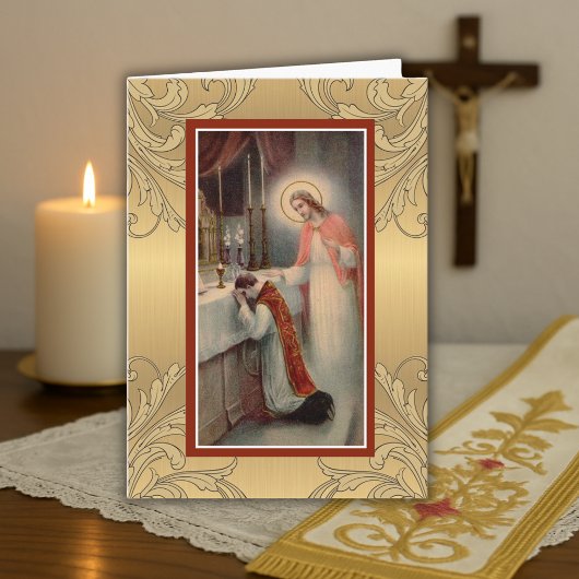 Catholic Priest Anniversary Ordination Crucifix Kaart