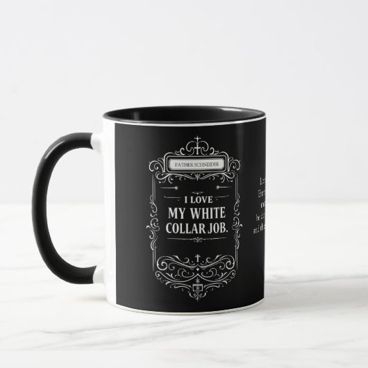 Catholic Priest Black Clergy Collar Religious Mug Mok (Links)