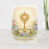 Catholic Priest Easter Floral Eucharistic Feestdagen Kaart (Voorkant)