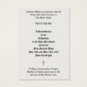 CATHOLIC PRIEST ORDINATION  ANNIVERSARY HOLY CARDS VISITEKAARTJE (Achterkant)