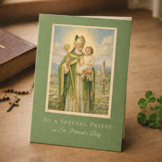 Catholic Priest St. Patrick's Day Jesus  Kaart