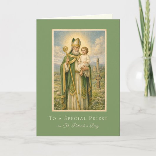 Catholic Priest St. Patrick's Day Jesus  Kaart (Voorkant)