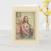 Catholic Religious Sacred Heart of Jesus Kaart (Gele Bloem)