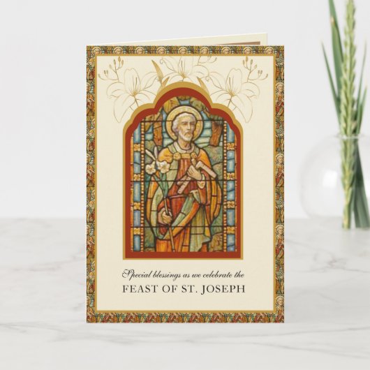 Catholic Religious St. Joseph Feast Prayer Card Kaart (Voorkant)