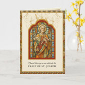 Catholic Religious St. Joseph Feast Prayer Card Kaart (Gele Bloem)