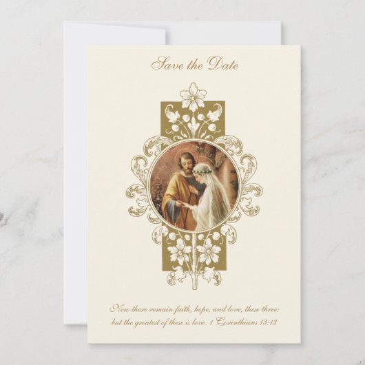 Catholic Sacred Heart Save the Date Wedding (Voorkant)