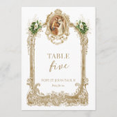 Catholic Saint Wedding Table Number  Kaart (Achterkant)