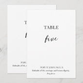 Catholic Saint Wedding Table Number  Kaart (Voorkant / Achterkant)