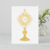 catholic small 5" x 7" Eucharist monstrance  Folie Uitnodiging (Staand Voorkant)