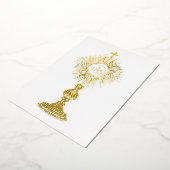 catholic small 5" x 7" Eucharist monstrance  Folie Uitnodiging (Gedraaid)