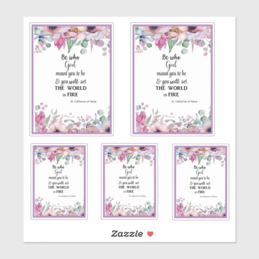Catholic St. Catherine of Siena Famous Quote Sticker (Vel)