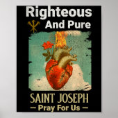 Catholic St. Joseph, Patron Saint Of Fathers, Pray Poster (Voorkant)